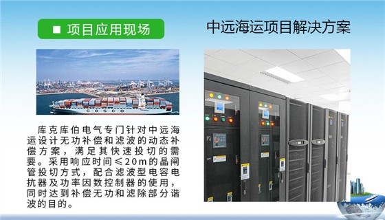 庫克庫伯和中國遠洋海運集團在無功補償和濾波動態(tài)補償上的方案